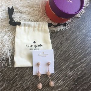 Kate Spade New Rose Gold earring with box,pouch